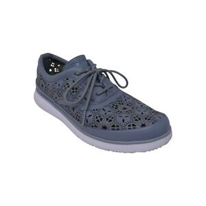Propet Harper Blue Lasercut Leather Lace Up Sneakers Womens 7.5